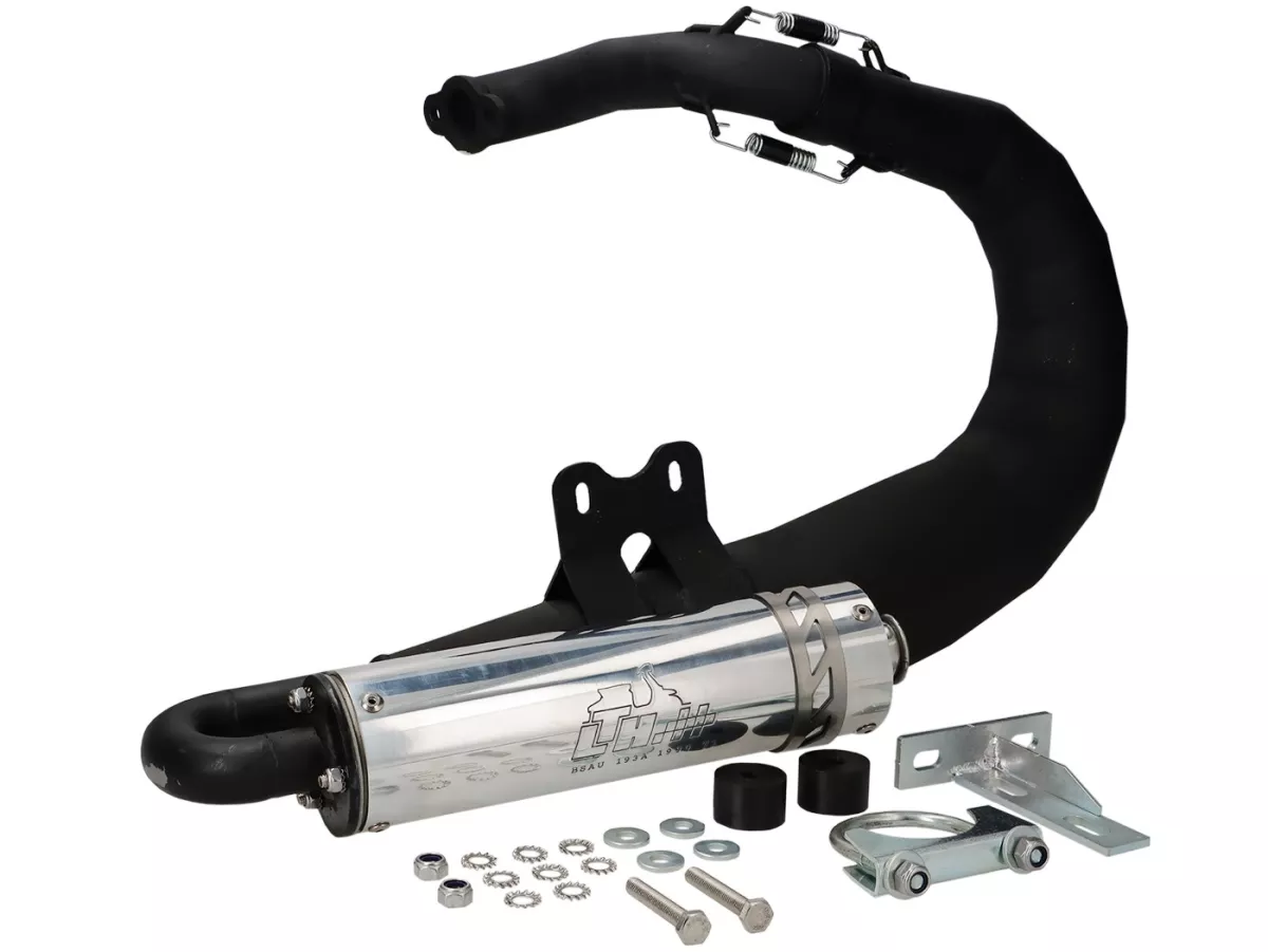 Exhaust -LTH- Midrange (54mm stud spacing)- Vespa PV125, ET3 125 - steel, painted black