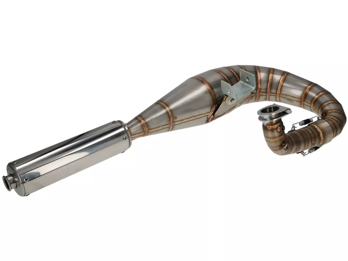 Escape Racing -DSE- para Vespa Largeframe PX125, PX150, Sprint, GT, GTR, TS125, Motovespa PX125/150 - acero inoxidable