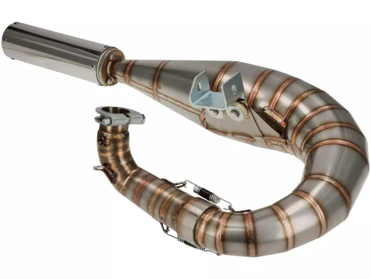 Escape Racing -DSE- para Vespa Largeframe PX125, PX150, Sprint, GT, GTR, TS125, Motovespa PX125/150 - acero inoxidable