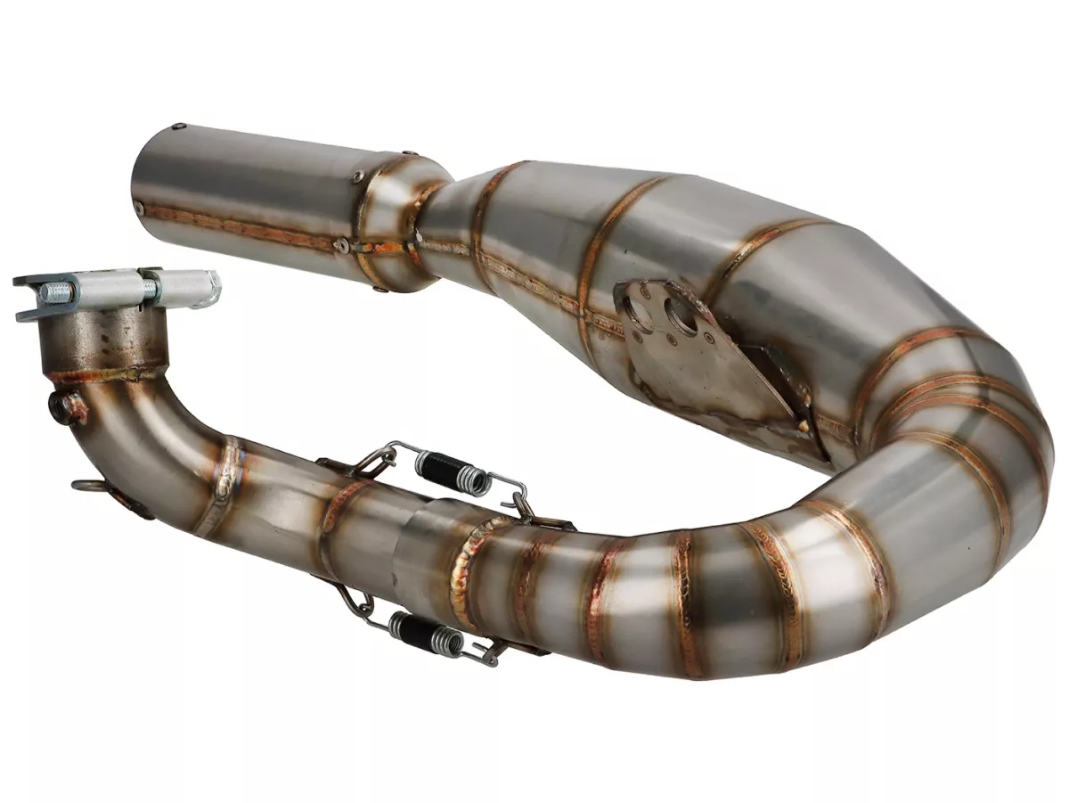 Scarico -RS Serie 1.0 'JL Style'- sinistra- Vespa PX200, Rally200, Motovespa DN200, DS200 - acciaio inox