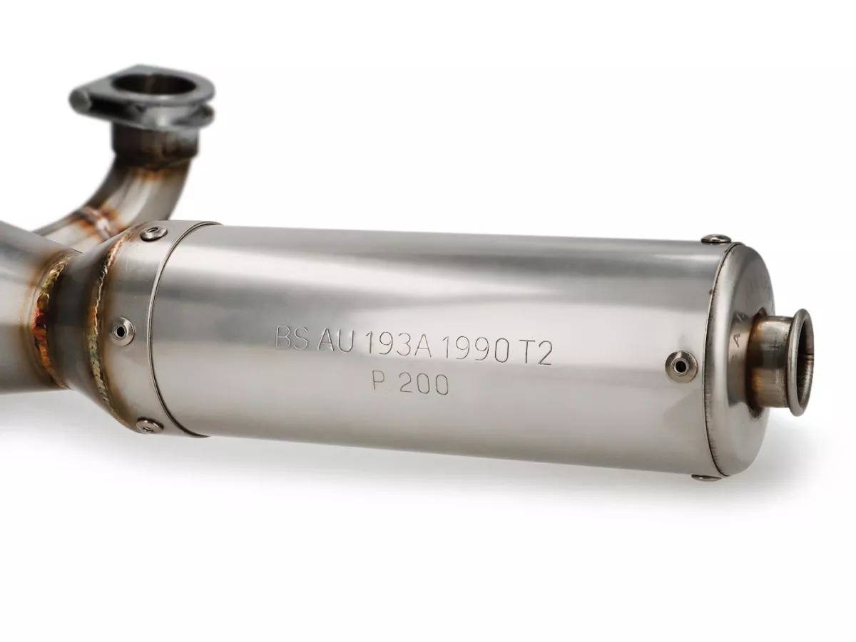 Scarico -RS Serie 1.0 'JL Style'- sinistra- Vespa PX200, Rally200, Motovespa DN200, DS200 - acciaio inox