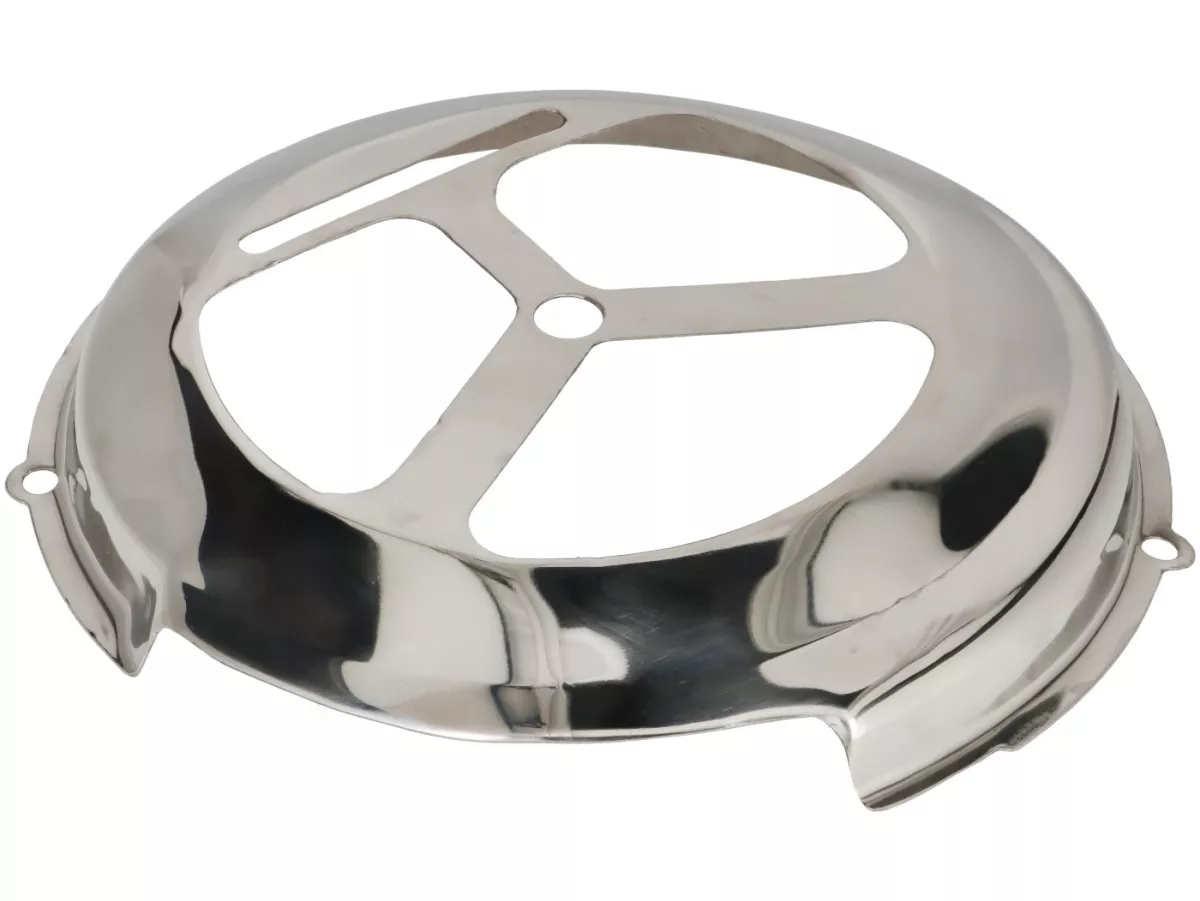 Ventilatorwieldeksel -PREMIUM- Vespa VN, VL, VB1, GS150 / GS3 (VS1-5), Vespa 150 (T1, T2, T3, VL1, VD1-2, Duitse modellen) GL ACMA (VGL1T) - roestvrij staal