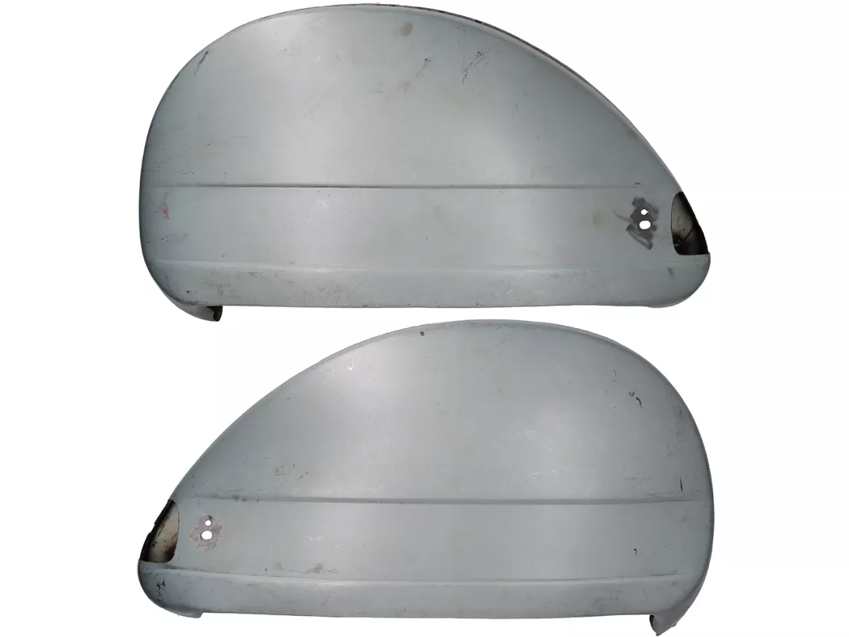 Zijdekselset -PREMIUM- Vespa PX80, PX125, PX150, PX200, T5 125cc (modellen met richtingaanwijzers) - binnenste bevestiging, glanzend staal, geolied