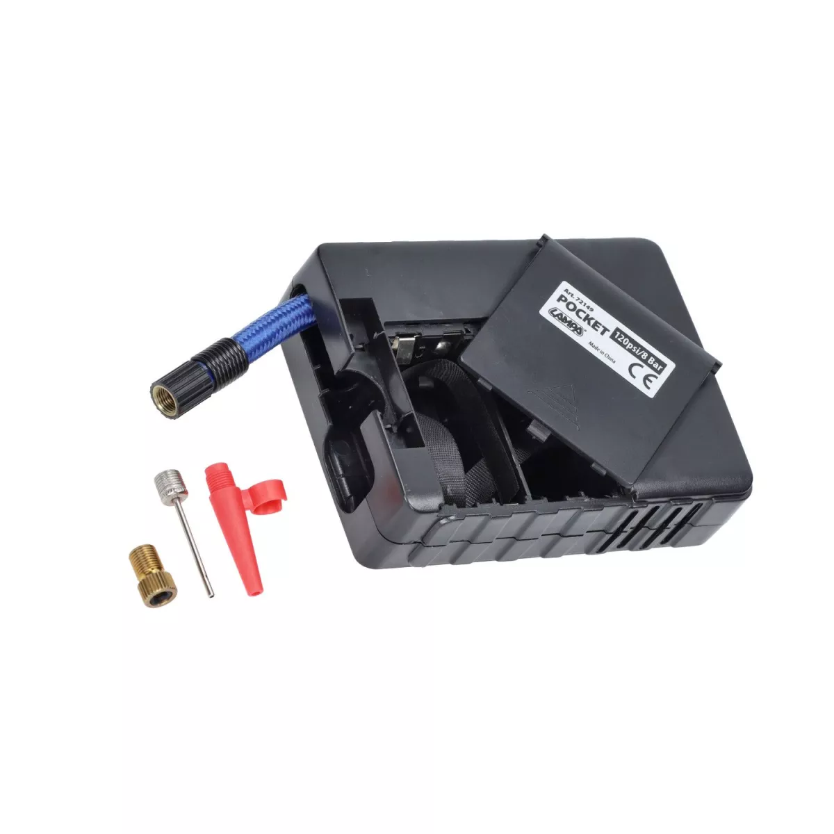 Mini compressor / air compressor with flashlight - up to 8 bar -LAMPA- for scooter, scooter, bicycle, moped, car