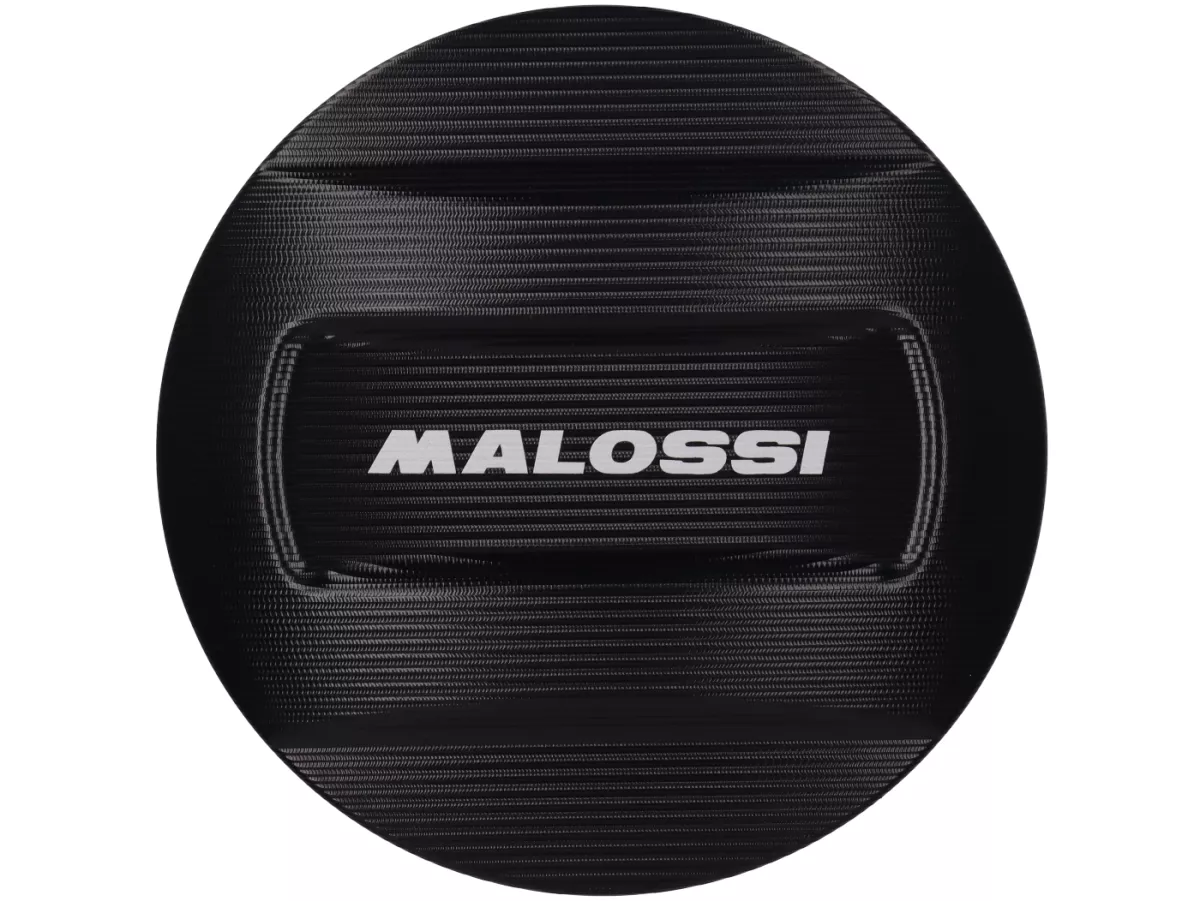 Penutup Vario -MALOSSI-, aluminium, hard anodized- Mesin Piaggio Leader/Quasar - ET4, LX/LXV125-150, S125-150, GT/GTS/GTV/GTL 125-300, Royal Alloy GP, TG - hitam