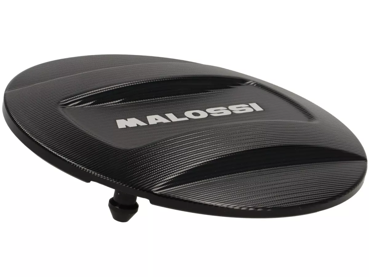Penutup Vario -MALOSSI-, aluminium, hard anodized- Mesin Piaggio Leader/Quasar - ET4, LX/LXV125-150, S125-150, GT/GTS/GTV/GTL 125-300, Royal Alloy GP, TG - hitam