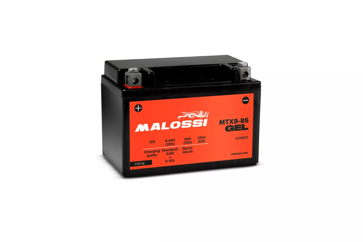 Batterie (Gel), wartungsfrei -MALOSSI- MTX9-BS GEL - 12V 8Ah - 150x87x105mm