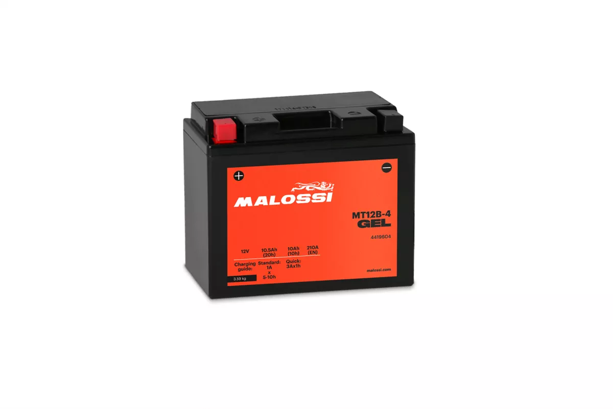 Batterie (Gel), wartungsfrei -MALOSSI- MT12B-4 GEL - 12V 10Ah - 150x69x130mm