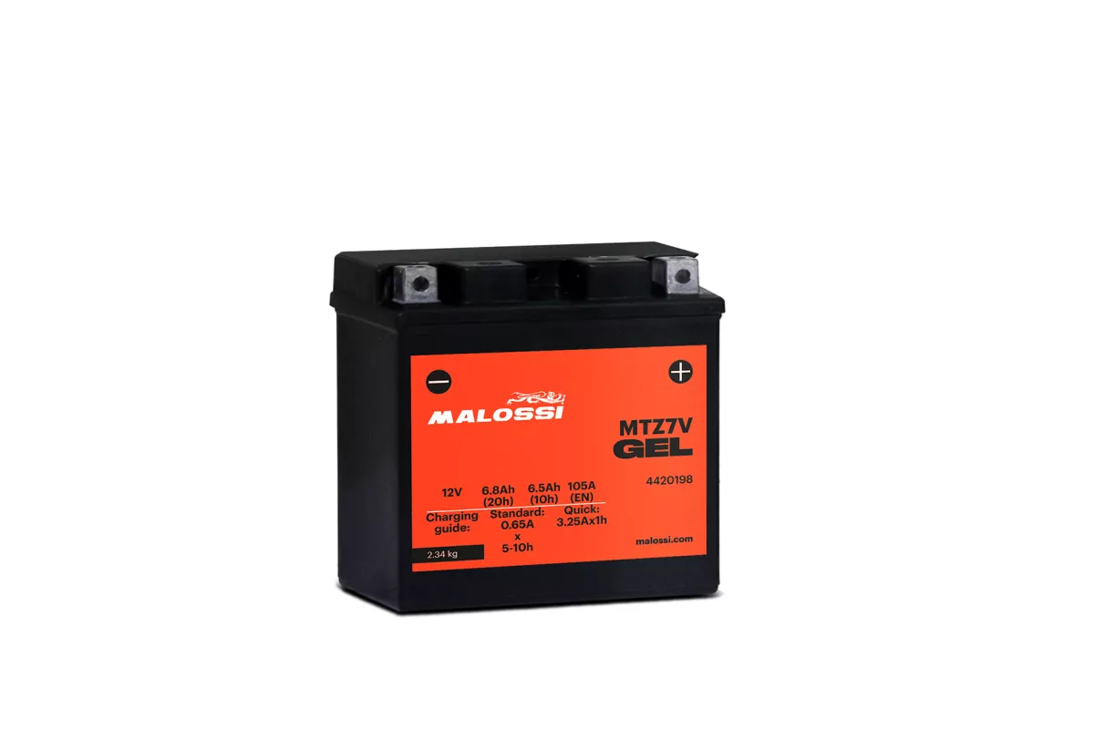 Batterie (gel), sans entretien -MALOSSI- MTZ7V GEL - 12V 6,5Ah - 113x70x121mm