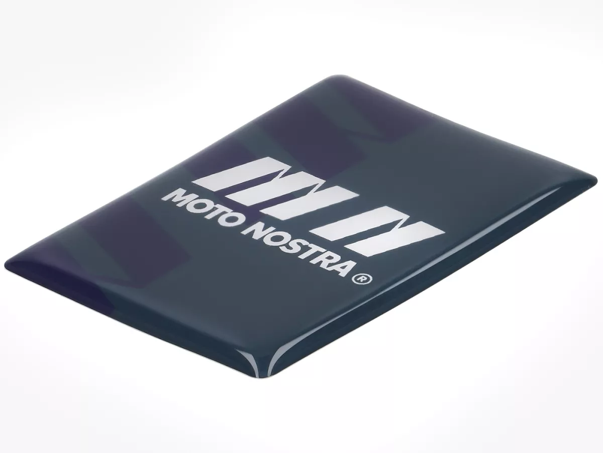 3D sticker lettering cascade -MOTO NOSTRA- Piaggio rectangle - Vespa ET2, ET4, GT125, GTL, GTV, GTS125, LX, LXV, S 50-125, PX Lusso, T5 - plastic self-adhesive
