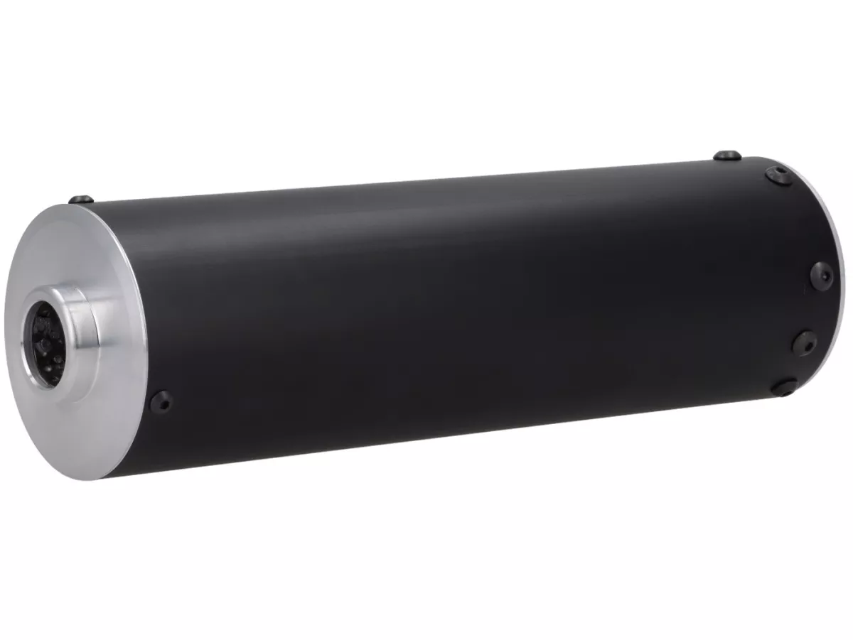 Silenziatore posteriore -MR PARTS & STYLE- per scarico con foratura Franspeed / JL- Lambretta serie 1-3 - anodizzato nero