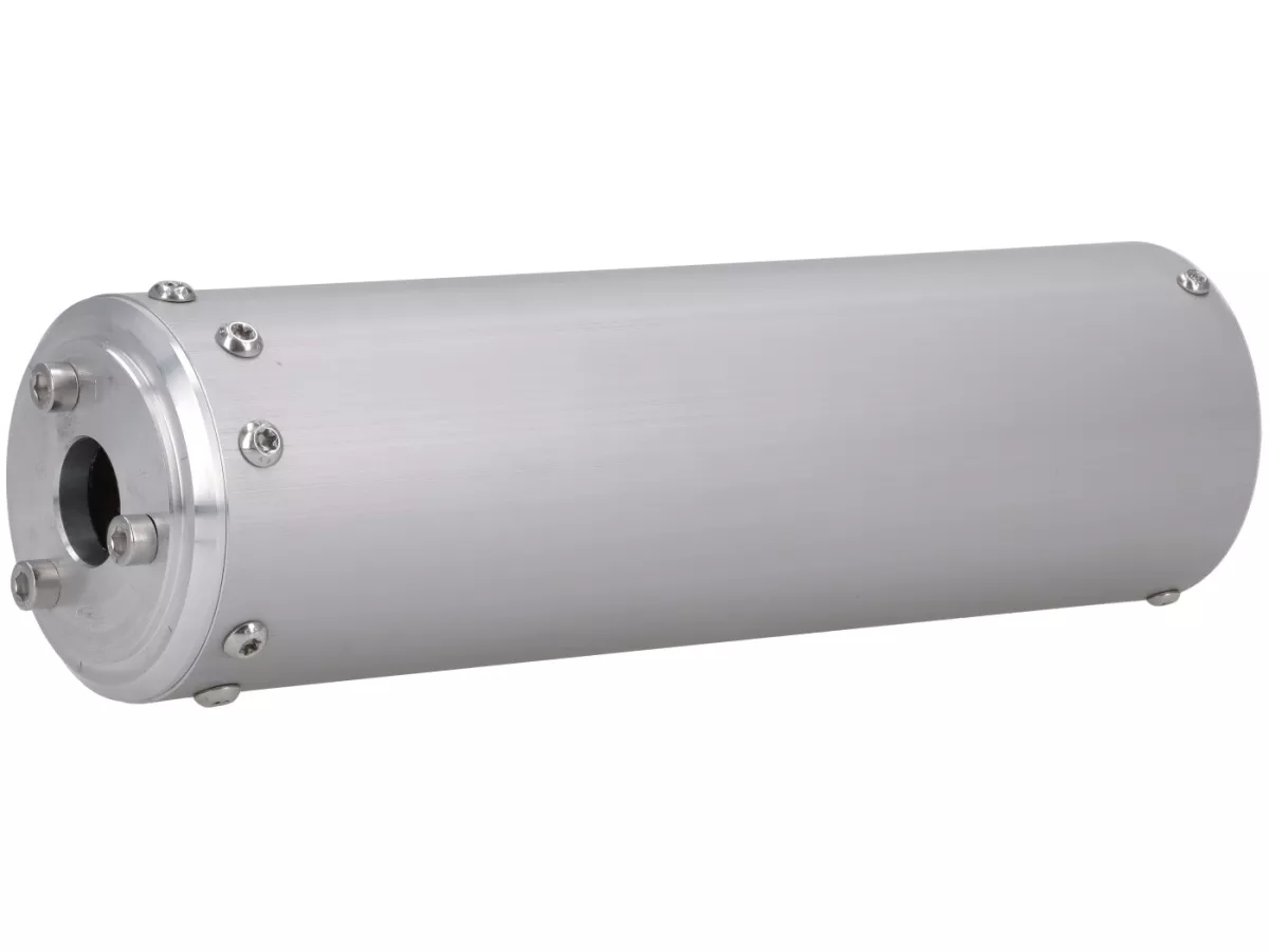 Silenziatore posteriore -MR PARTS & STYLE- per scarico con foratura Franspeed / JL- Lambretta serie 1-3 - anodizzato argento