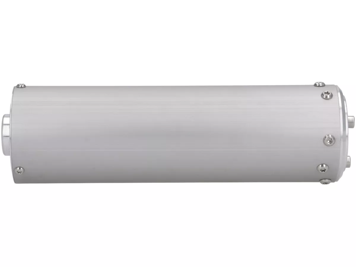 Silenziatore posteriore -MR PARTS & STYLE- per scarico con foratura Franspeed / JL- Lambretta serie 1-3 - anodizzato argento