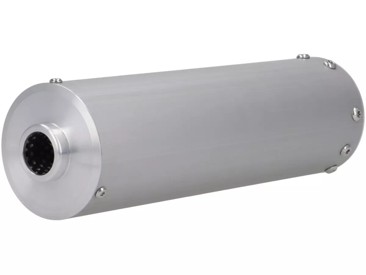 Silenziatore posteriore -MR PARTS & STYLE- per scarico con foratura Franspeed / JL- Lambretta serie 1-3 - anodizzato argento