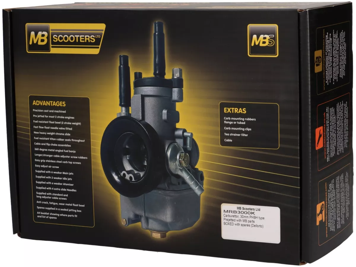 Carburetor kit -MB DEVELOPMENTS- Lambretta LI, LIS, SX, TV (Series 2-3), DL, GP - Ø=30 PHBH