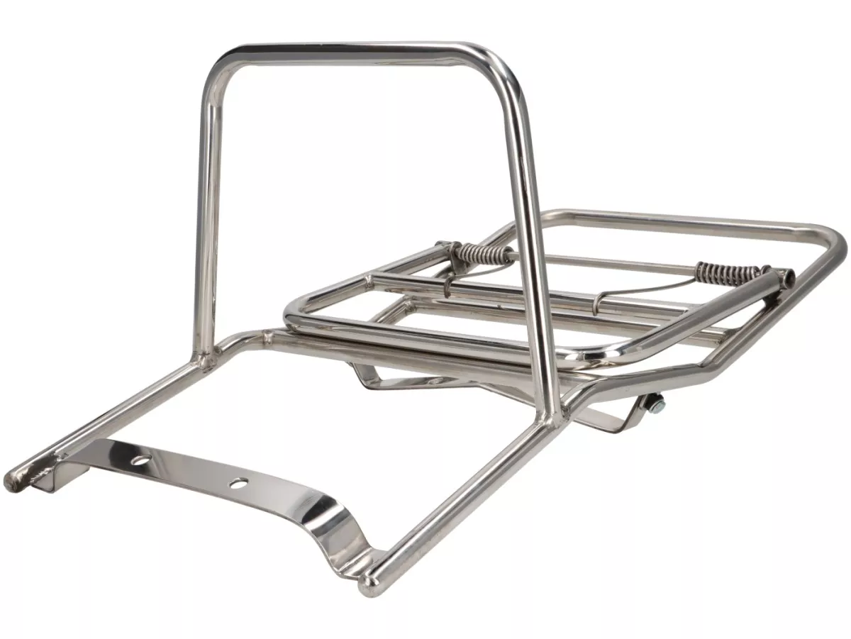 Rear folding luggage rack -SPAQ- Royal Alloy TG 125-300 - Madrid Style - polished stainless steel