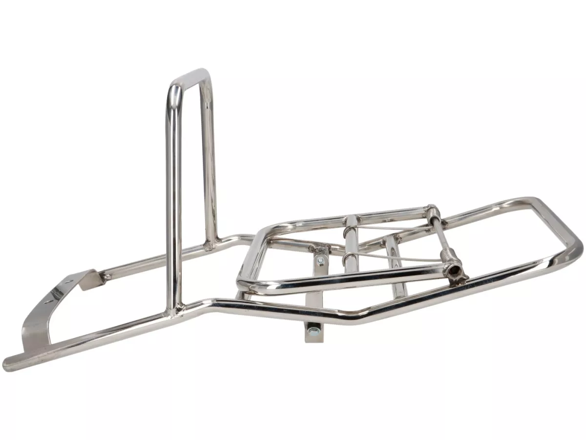 Rear folding luggage rack -SPAQ- Royal Alloy TG 125-300 - Madrid Style - polished stainless steel