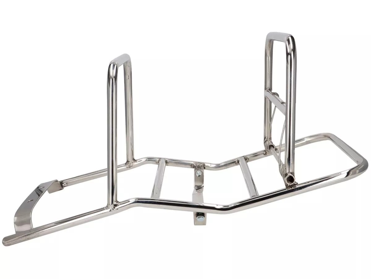 Rear folding luggage rack -SPAQ- Royal Alloy TG 125-300 - Madrid Style - polished stainless steel