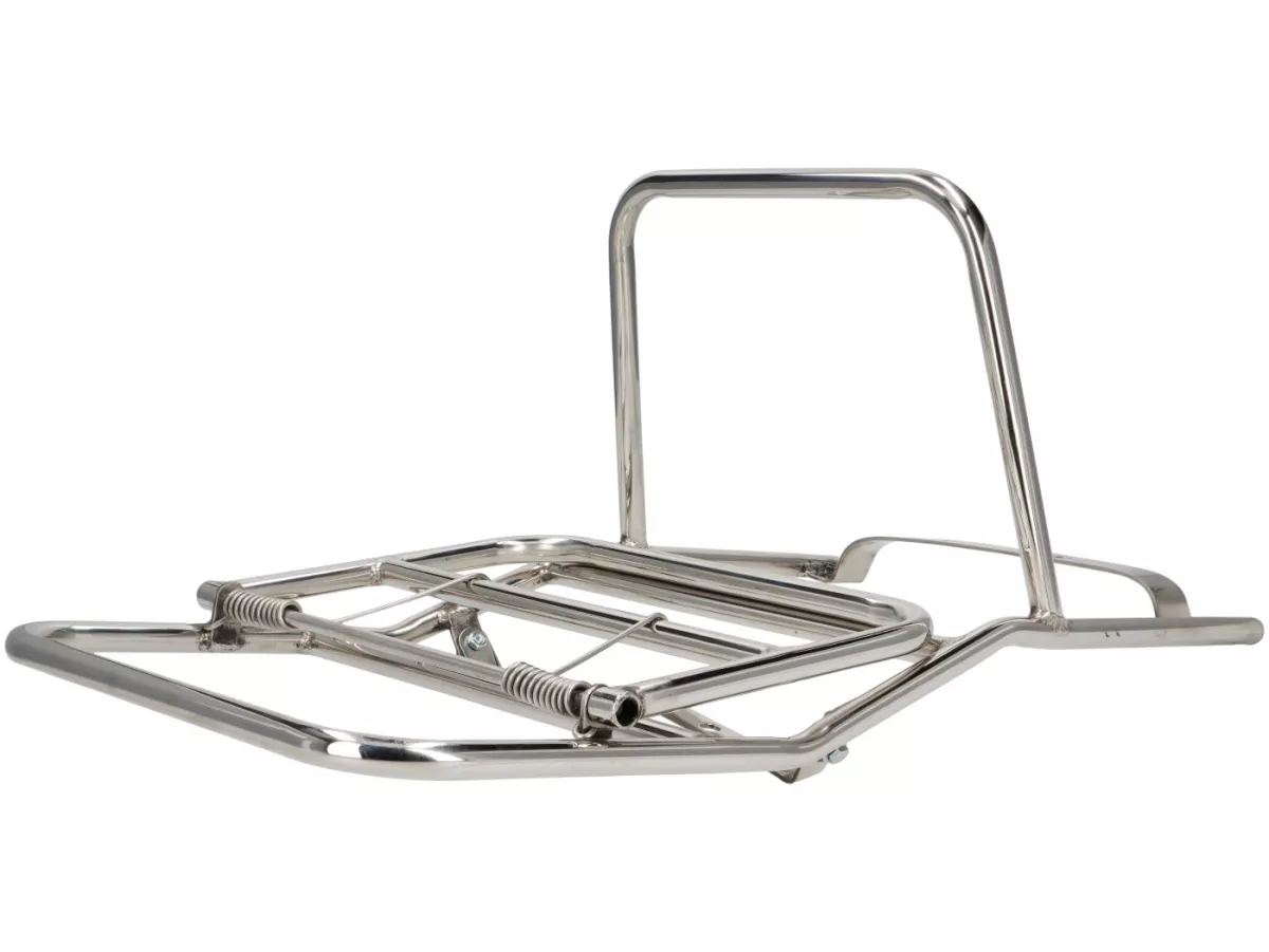 Rear folding luggage rack -SPAQ- Royal Alloy TG 125-300 - Madrid Style - polished stainless steel