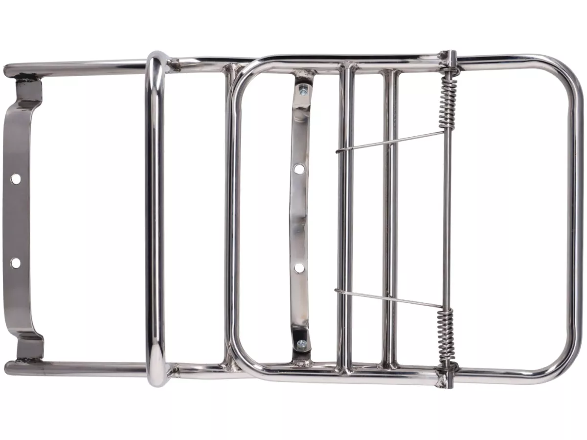 Rear folding luggage rack -SPAQ- Royal Alloy TG 125-300 - Madrid Style - polished stainless steel