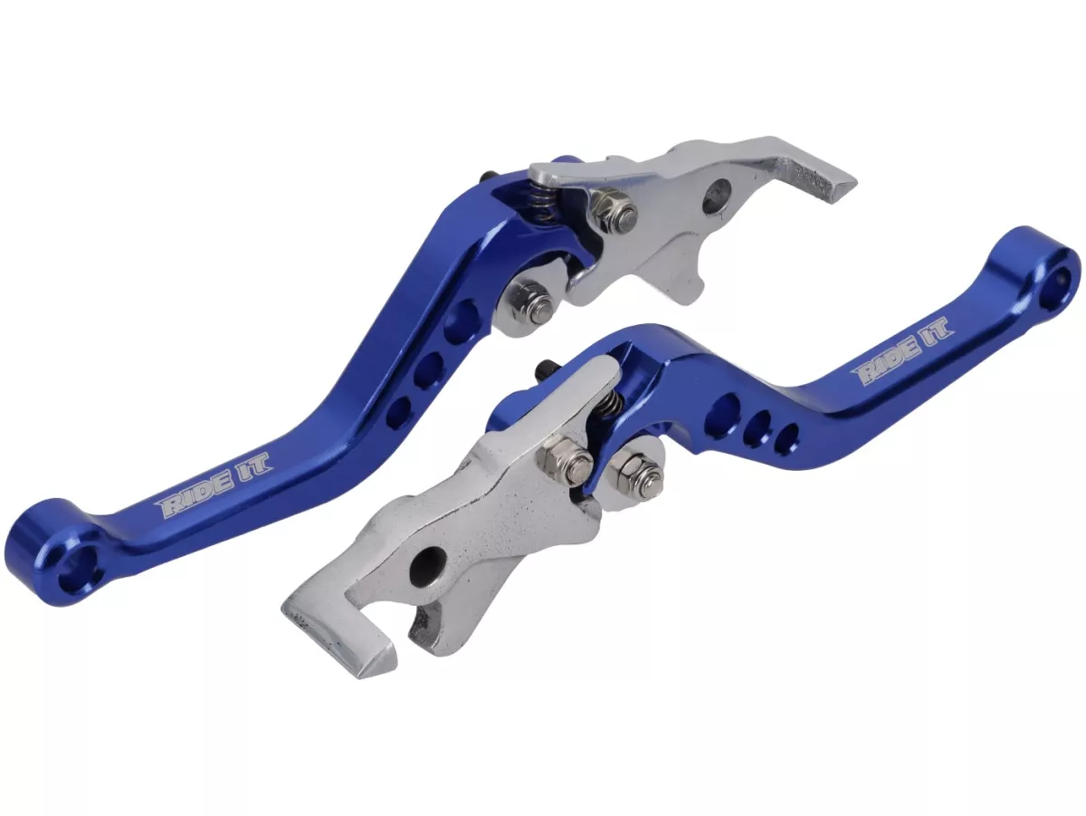 Brake lever set SPAQ adjustable, blue for Royal Alloy GP 125-350, TG 125-350