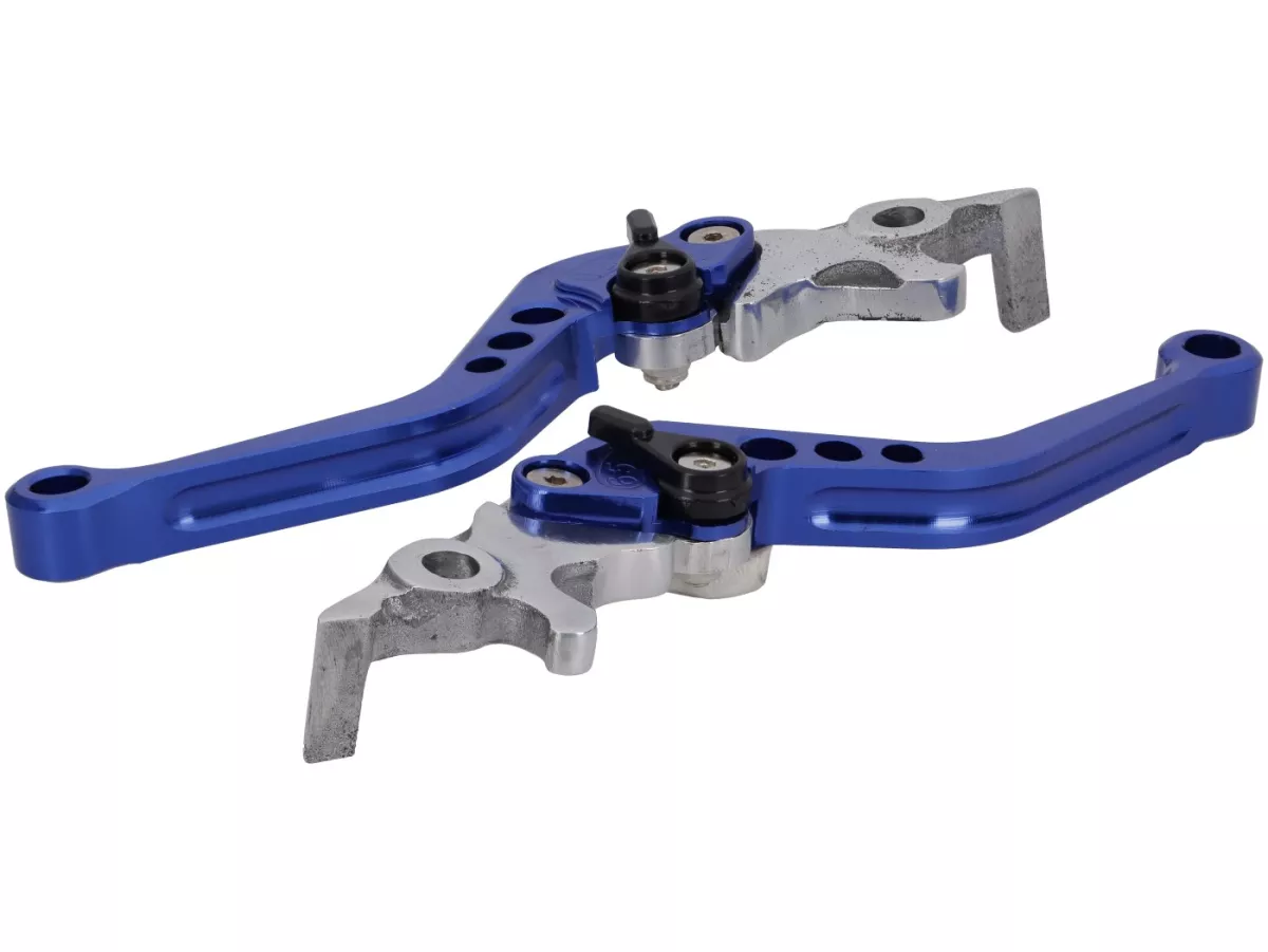 Brake lever set SPAQ adjustable, blue for Royal Alloy GP 125-350, TG 125-350