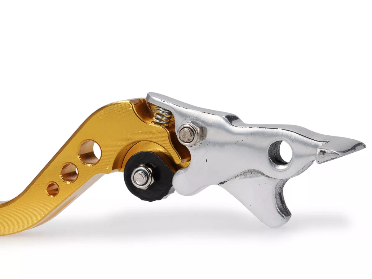 Brake lever set SPAQ adjustable, golden for Royal Alloy GP 125-350, TG 125-350
