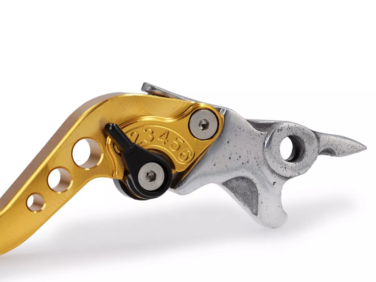 Brake lever set SPAQ adjustable, golden for Royal Alloy GP 125-350, TG 125-350