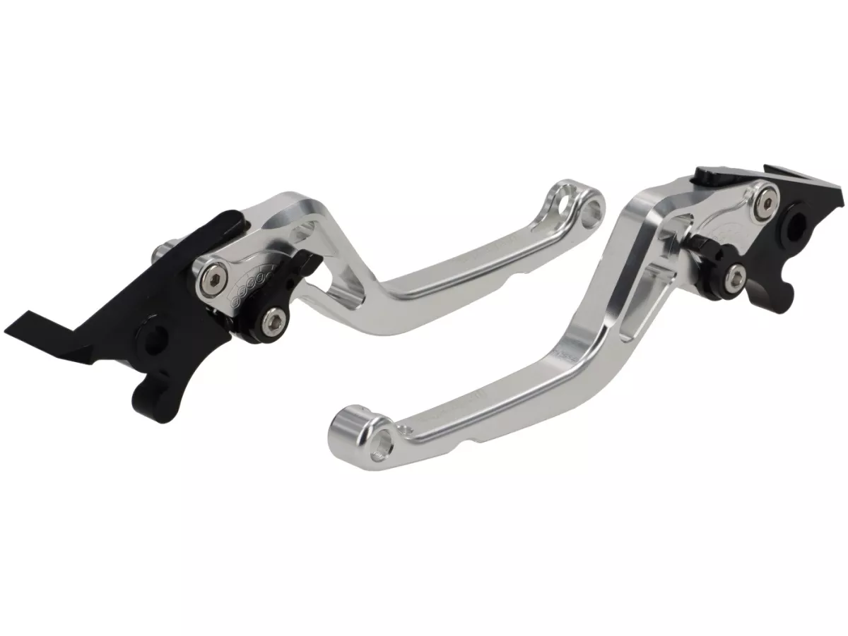 Brake lever set -PRO BRAKE- adjustable - Royal Alloy GP 125-300, TG 125-300 - silver glossy