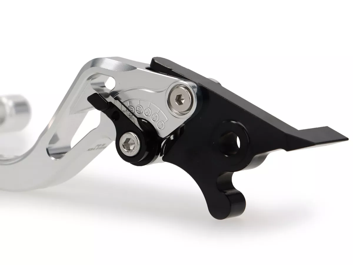 Brake lever set -PRO BRAKE- adjustable - Royal Alloy GP 125-300, TG 125-300 - silver glossy