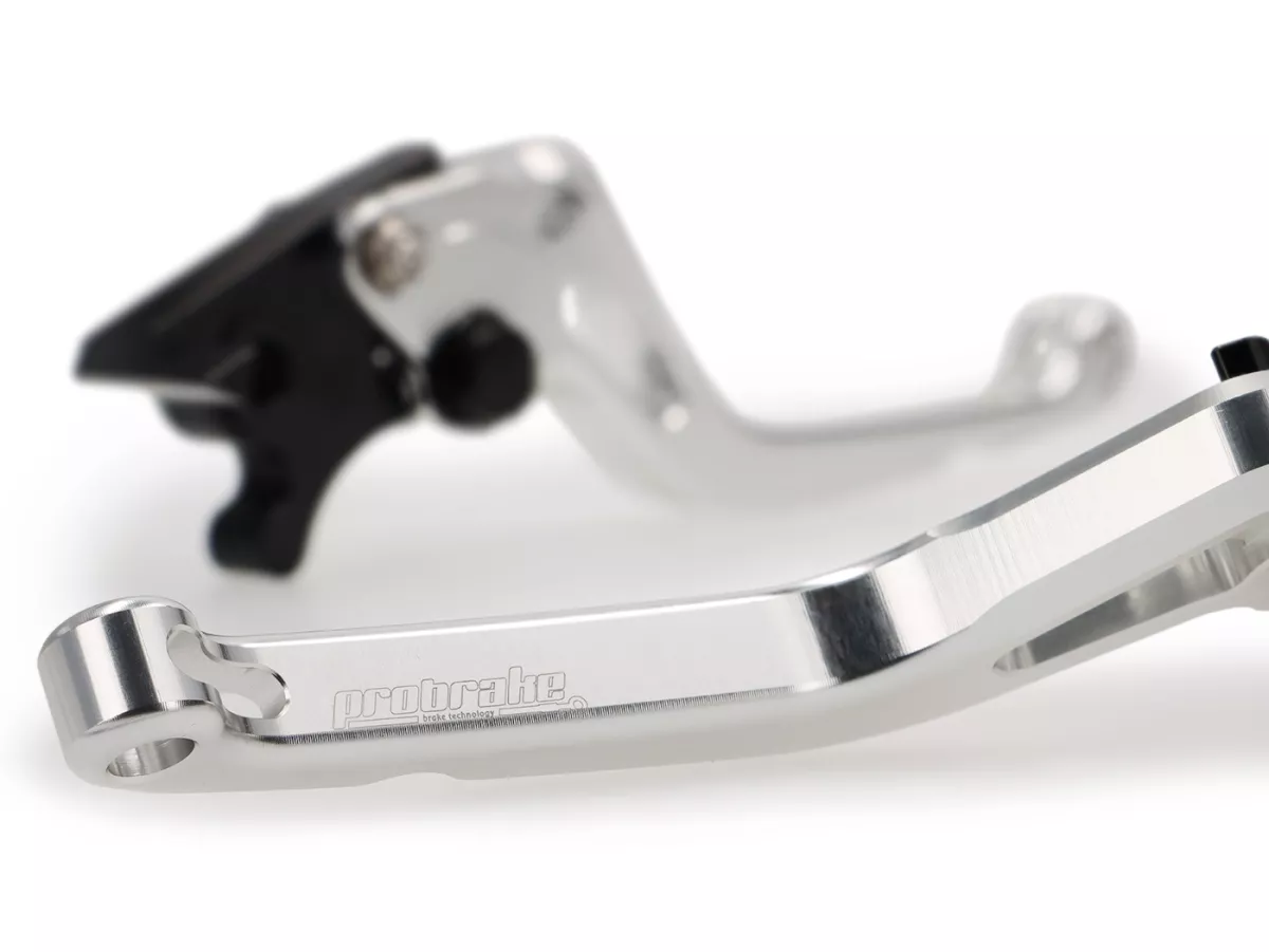 Brake lever set -PRO BRAKE- adjustable - Royal Alloy GP 125-300, TG 125-300 - silver glossy