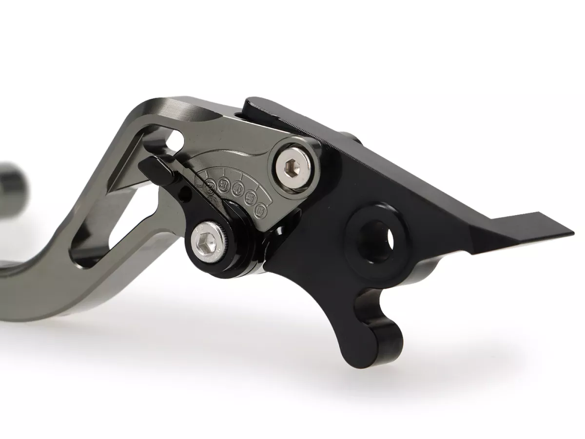 Brake lever set -PRO BRAKE- adjustable - Royal Alloy GP 125-300, TG 125-300 - titanium glossy