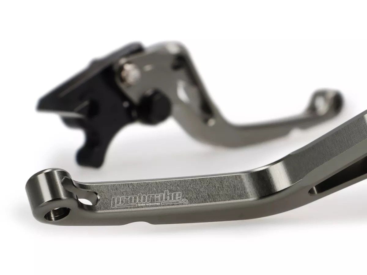 Brake lever set -PRO BRAKE- adjustable - Royal Alloy GP 125-300, TG 125-300 - titanium glossy