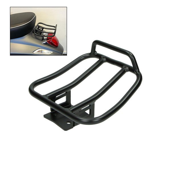 Porte-bagages arrière sport -REGIA- Vespa Primavera 50-125, Sprint 50-150 - noir mat