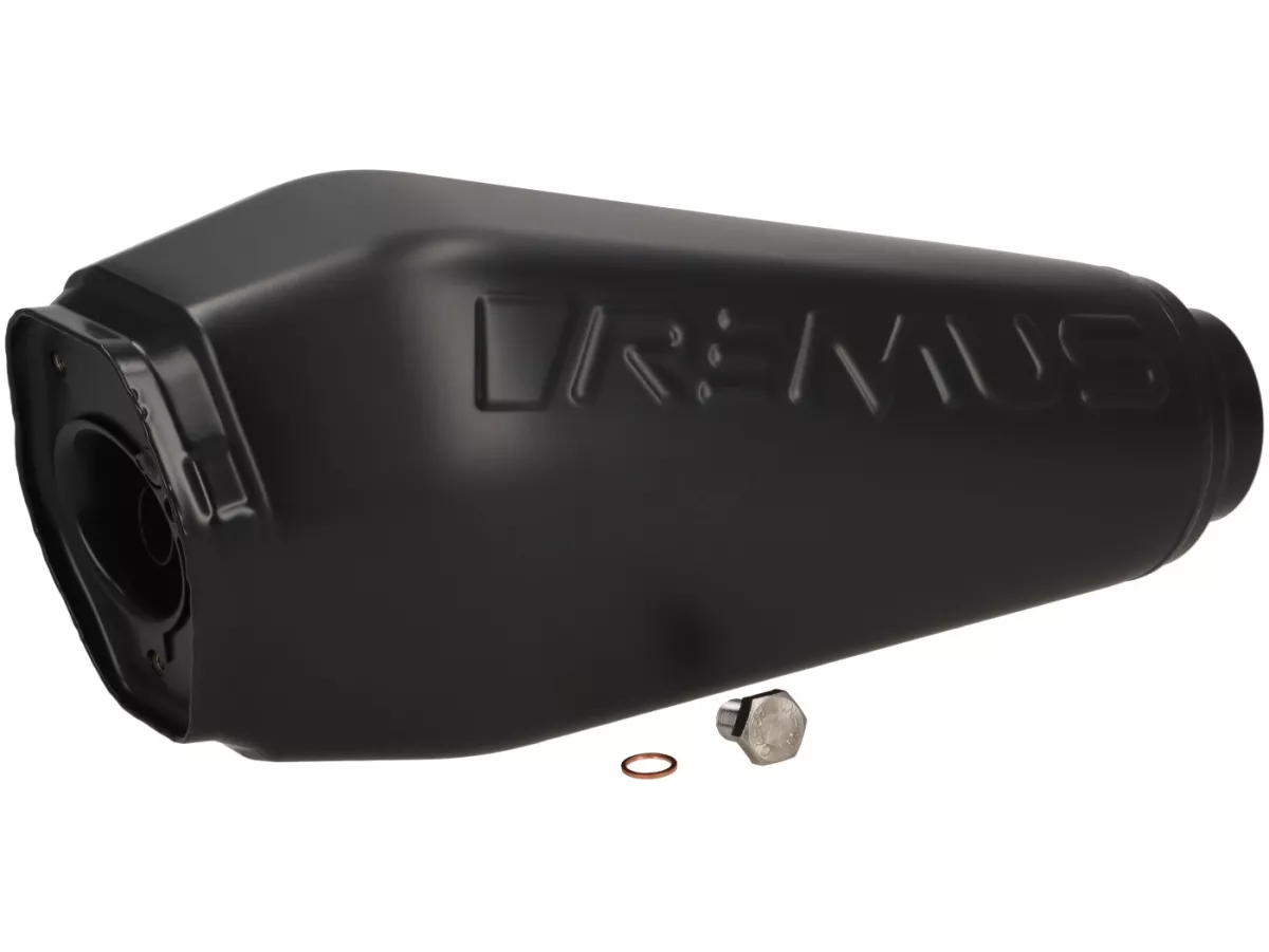 Rear silencer -REMUS RS 2.1 - Vespa GTS 310 HPE Euro 5+, GTS 300 HPE Euro 5 - Stainless steel black