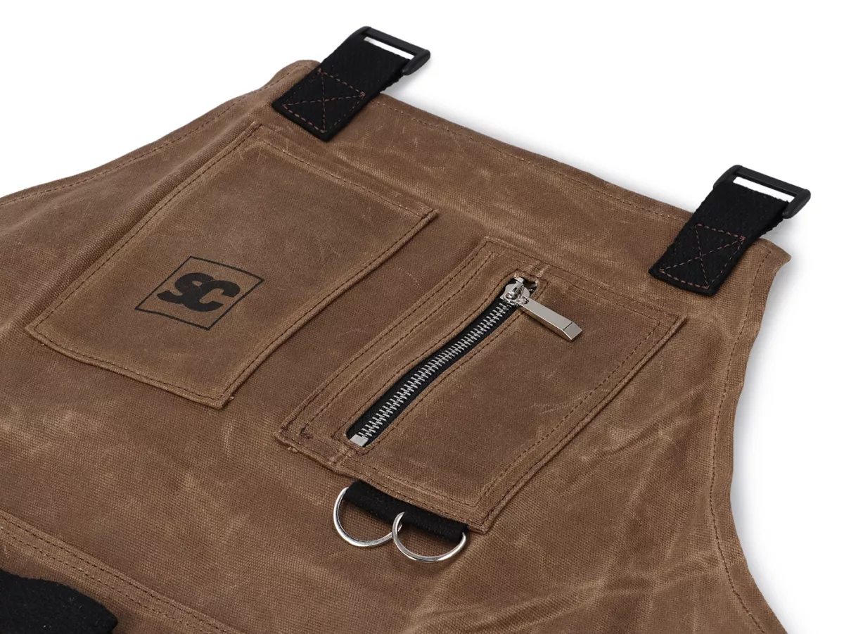 Tablier d'atelier -SCOOTER CENTER- waxed canvas - marron