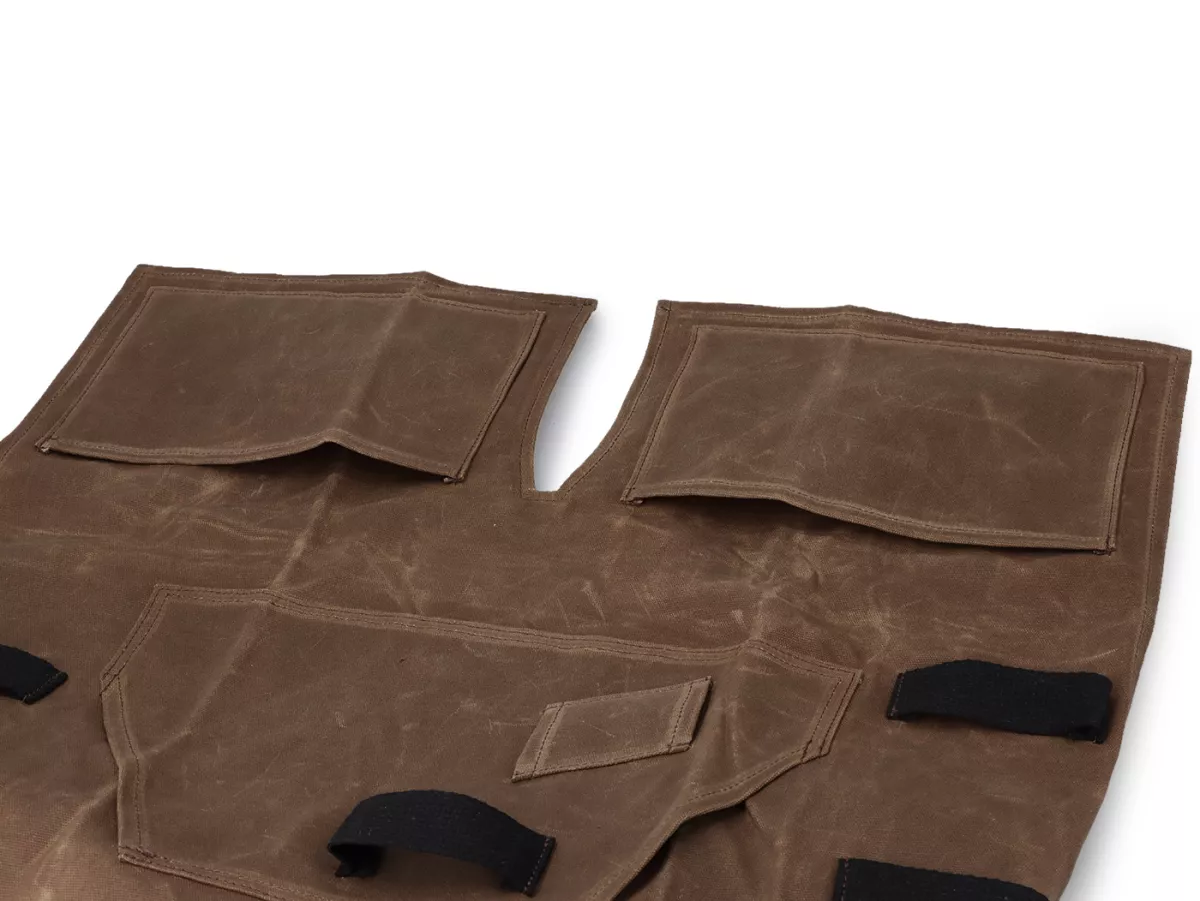 Tablier d'atelier -SCOOTER CENTER- waxed canvas - marron