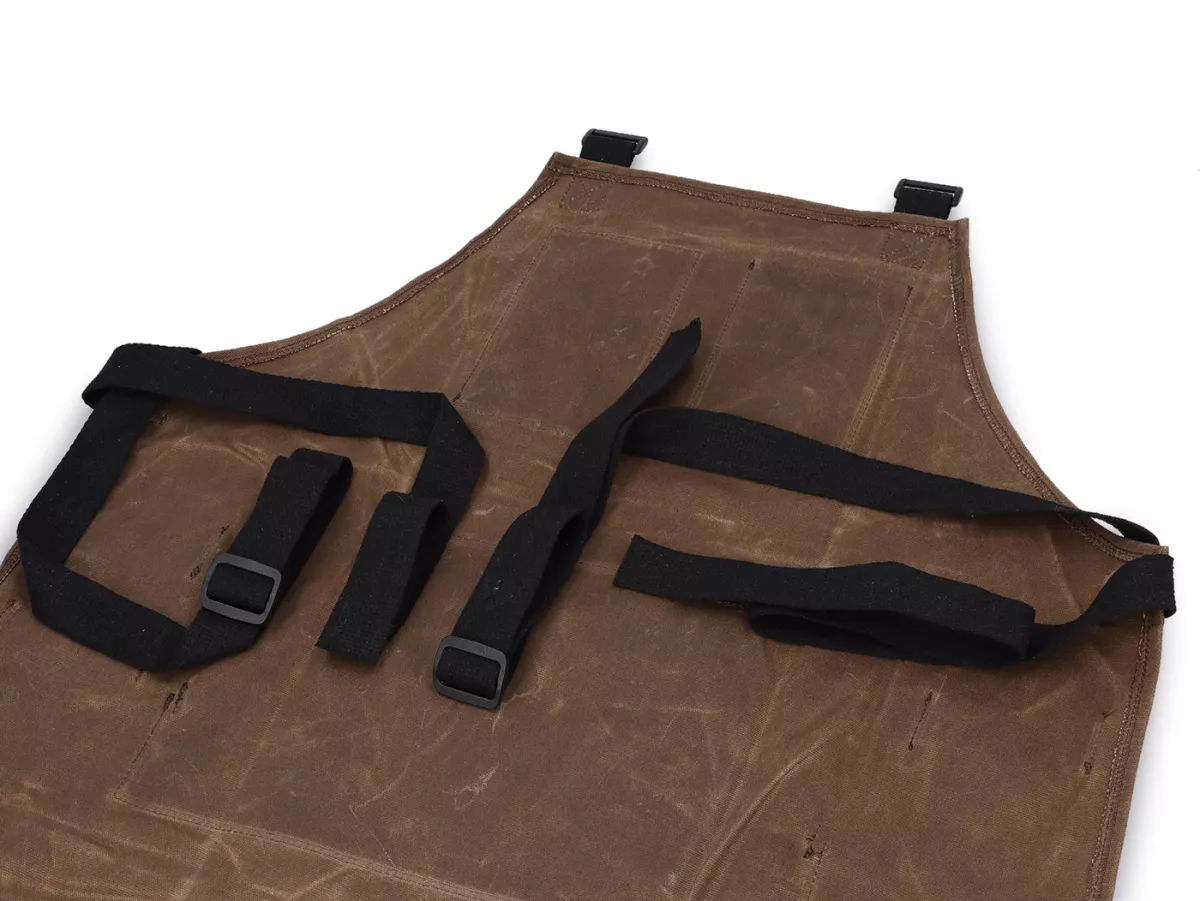 Tablier d'atelier -SCOOTER CENTER- waxed canvas - marron