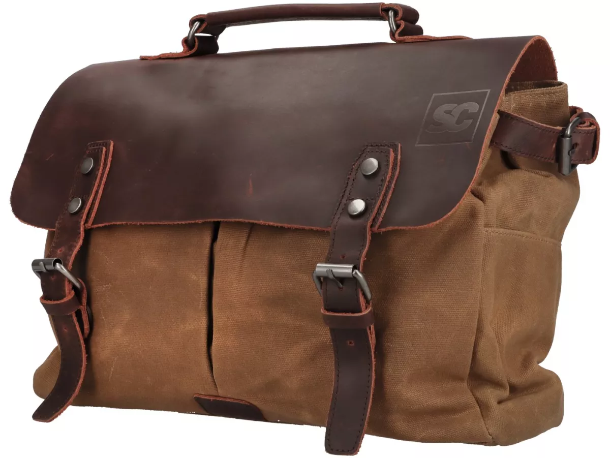 Tas pelana -PUSAT SEPEDA - kanvas berlapis lilin - coklat