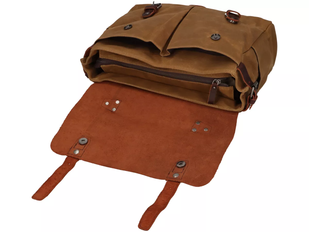 Tas pelana -PUSAT SEPEDA - kanvas berlapis lilin - coklat