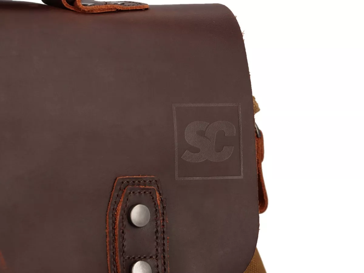 Tas pelana -PUSAT SEPEDA - kanvas berlapis lilin - coklat