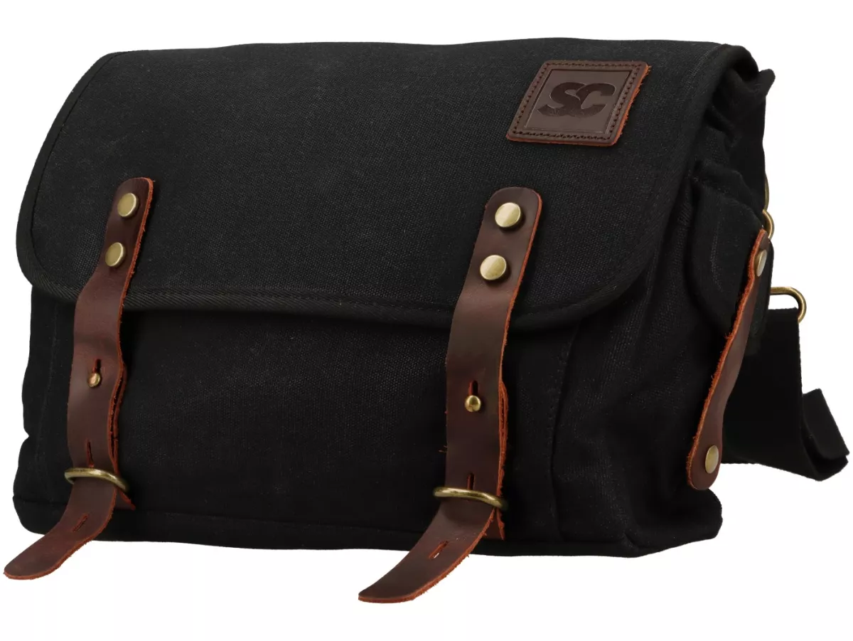 Tas pelana -PUSAT SEPEDA - kanvas berlapis lilin - hitam