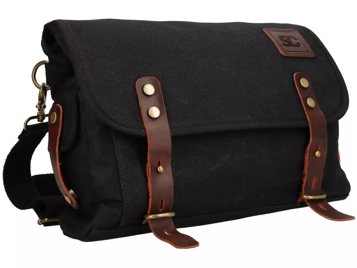 Tas pelana -PUSAT SEPEDA - kanvas berlapis lilin - hitam