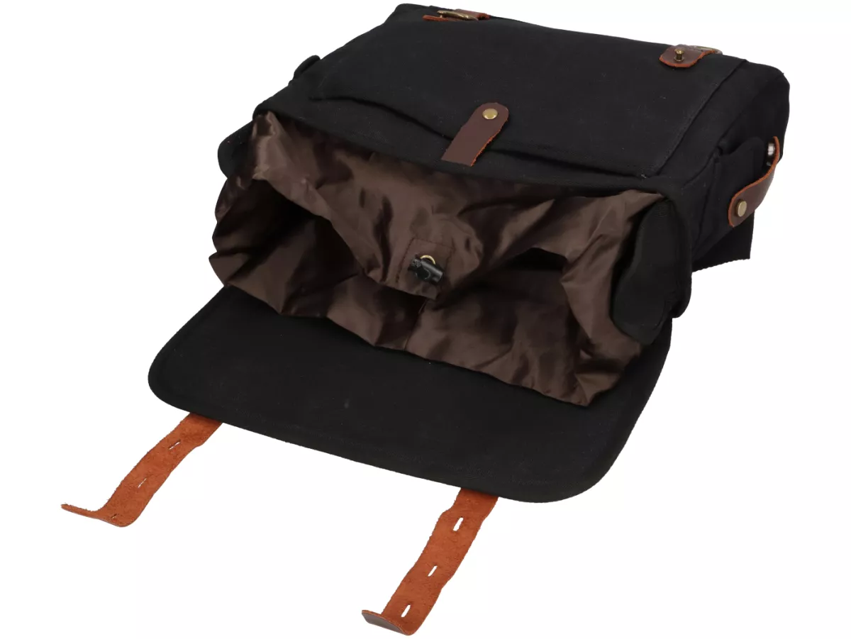 Tas pelana -PUSAT SEPEDA - kanvas berlapis lilin - hitam