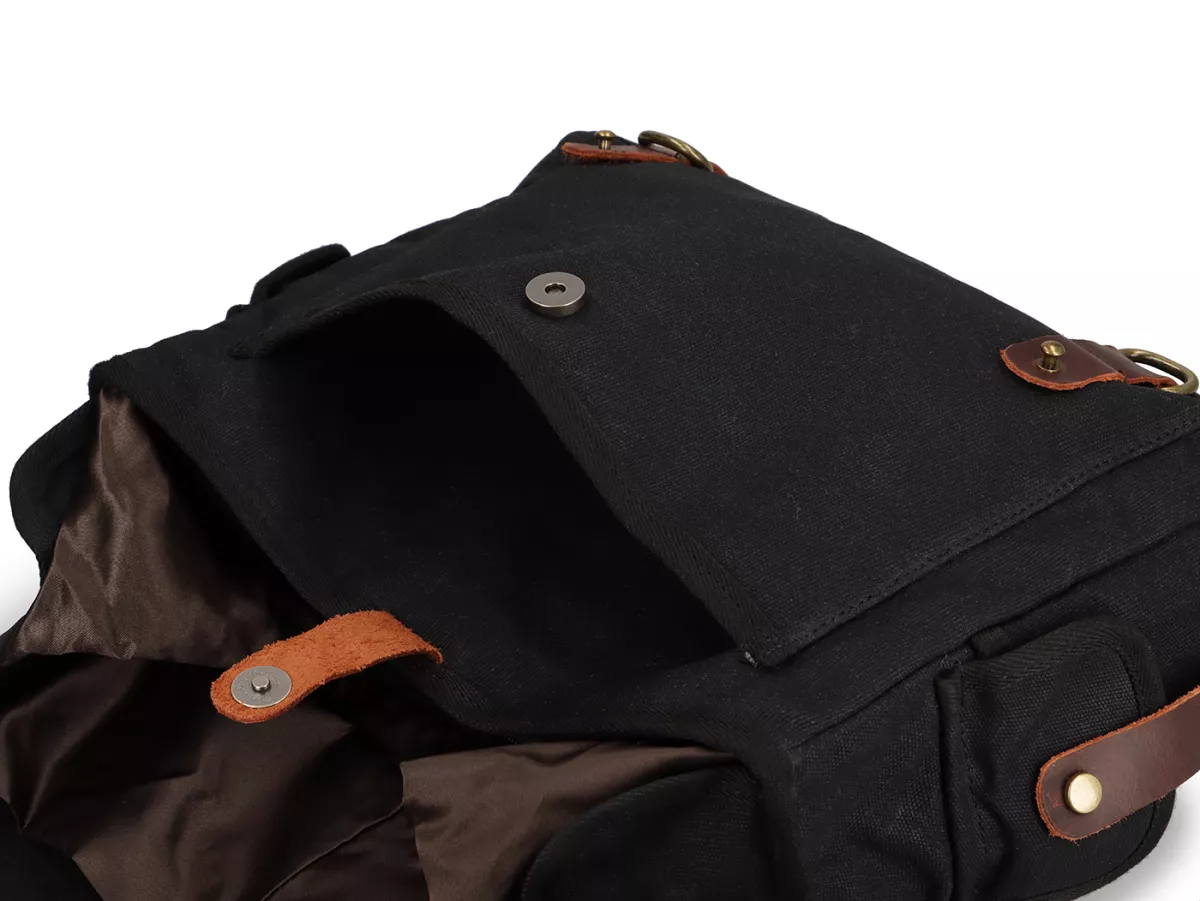 Tas pelana -PUSAT SEPEDA - kanvas berlapis lilin - hitam