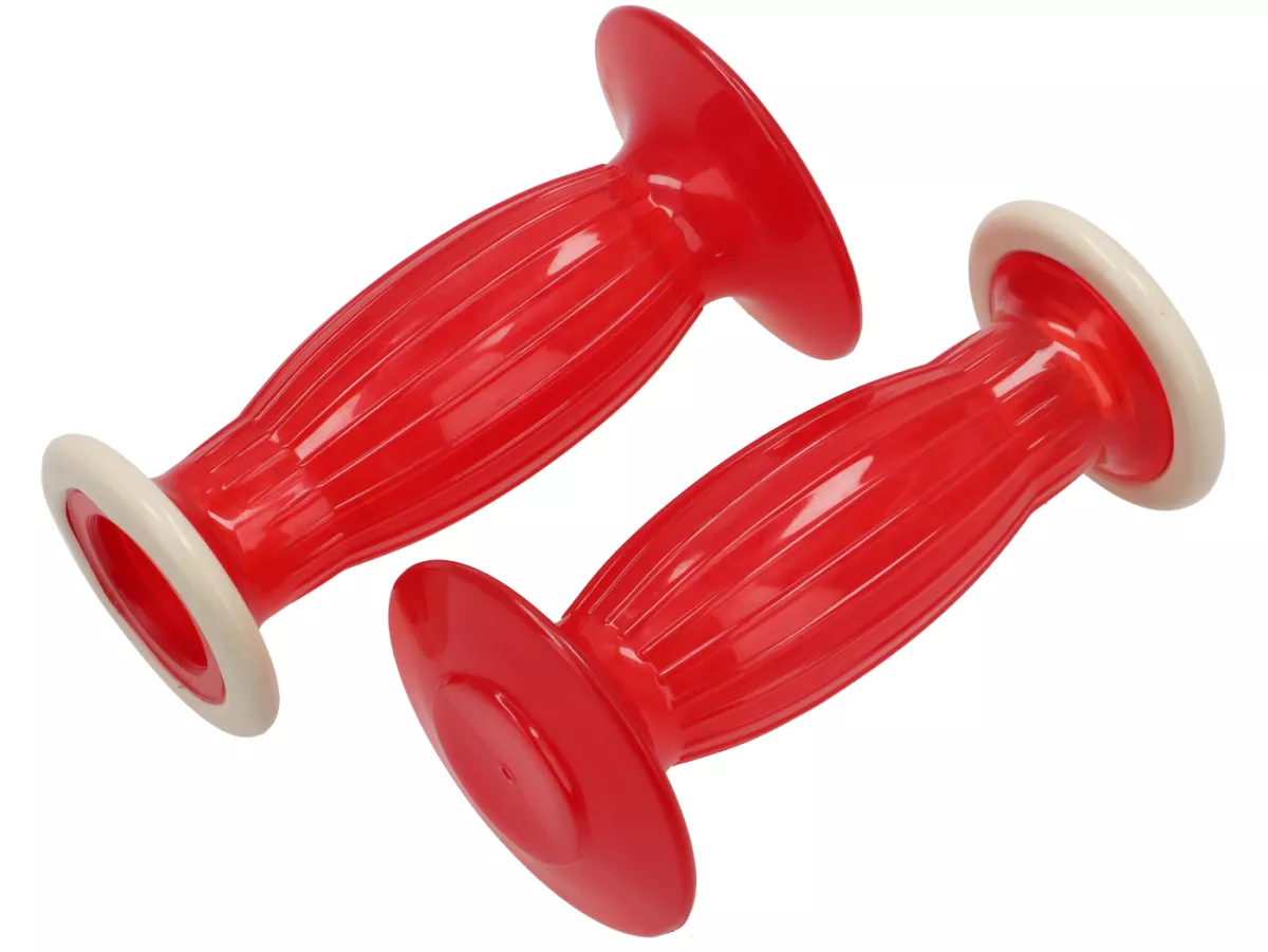 Handvatten Lambretta Mod. Biemme -SECURIT ANTIVIBRANTE- Lambretta serie 3, lui 50 CL, lui 75 S, SL - diameter 24mm - rood transparant