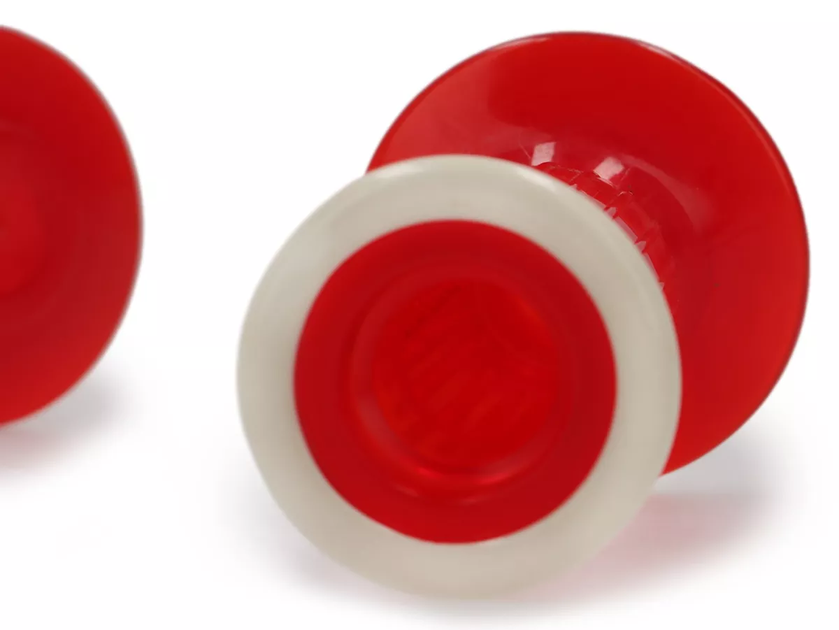 Handvatten Lambretta Mod. Biemme -SECURIT ANTIVIBRANTE- Lambretta serie 3, lui 50 CL, lui 75 S, SL - diameter 24mm - rood transparant