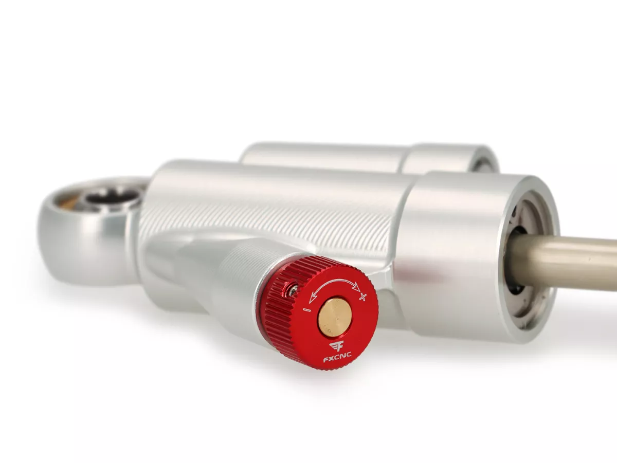 Stuurdemper incl. bevestiging -STD ScooterTec- Aluminium CNC - voor Vespa Rally, Sprint150, Sprint150 Veloce, GT, GTR, TS125 - Kleur: Aluminium