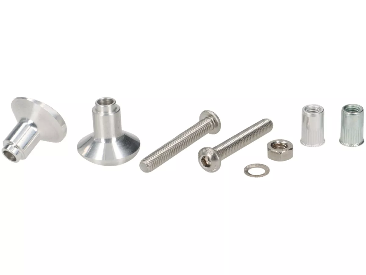 Stuurdemper incl. bevestiging -STD ScooterTec- Aluminium CNC - voor Vespa Rally, Sprint150, Sprint150 Veloce, GT, GTR, TS125 - Kleur: Aluminium