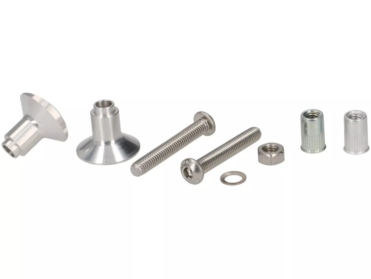 Amortiguador de dirección incl. soporte -STD ScooterTec- Aluminio CNC - para Vespa V50 Special - Color: Aluminio